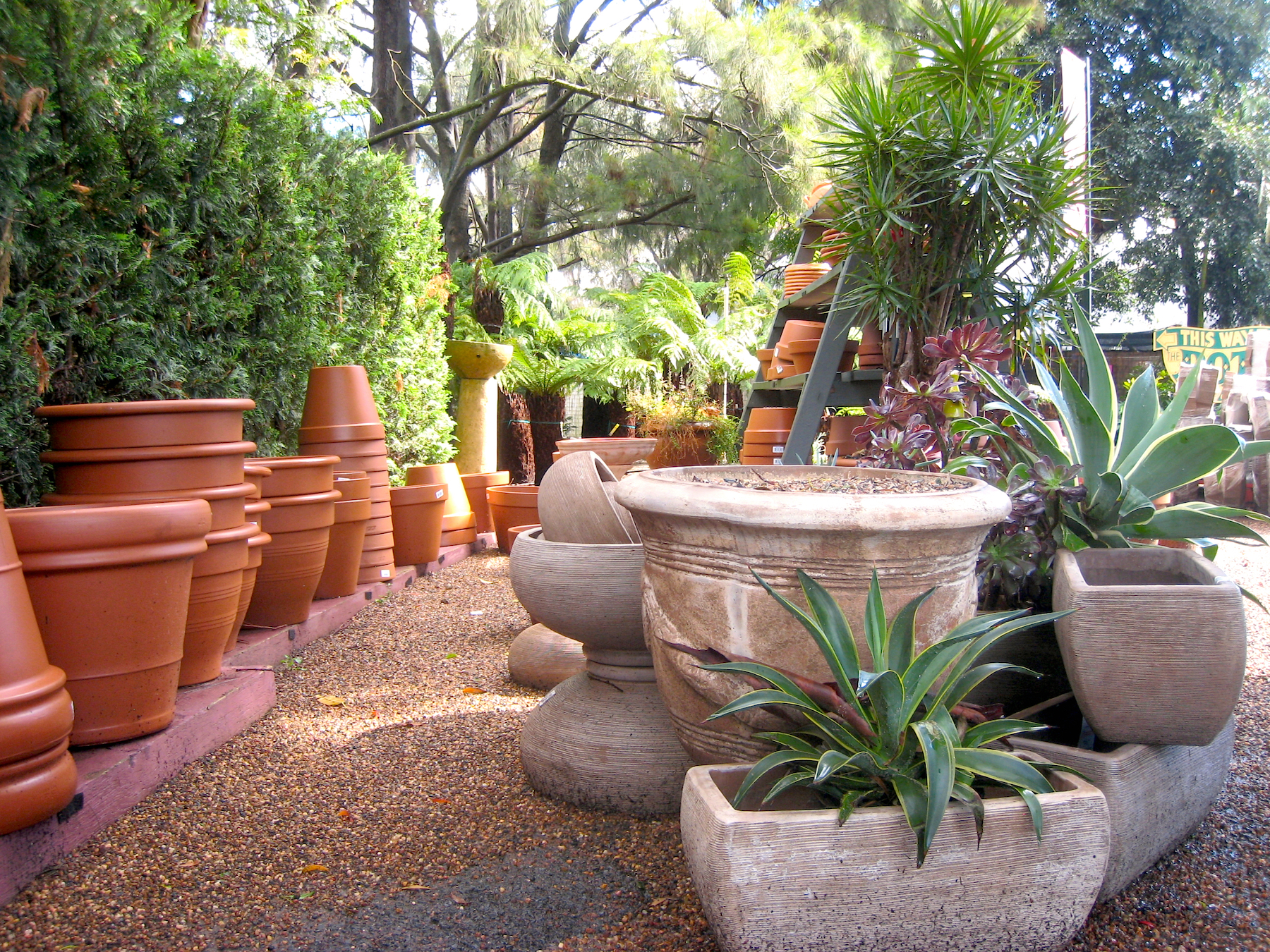 Pots Stacked in the Garden Centre - garden centre supplier